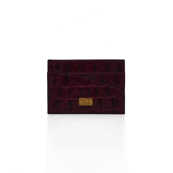 Cardholder Double Curve - Maroon
