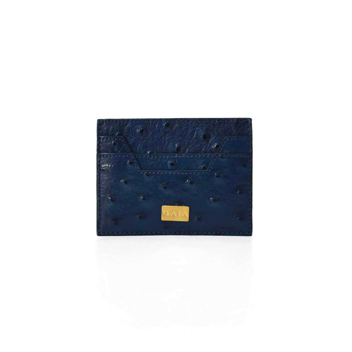 Cardholder Hex Cut Ostrich - Navy