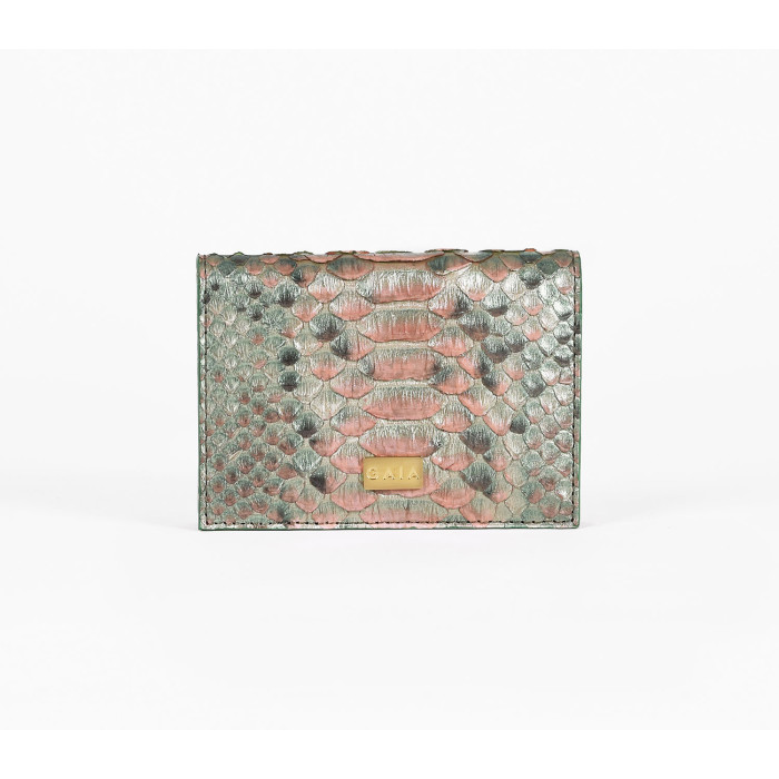Cardholder Python - Multi Metallic Green