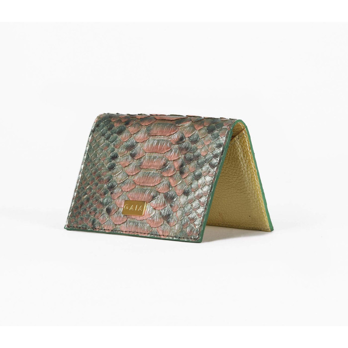 Cardholder Python - Multi Metallic Green