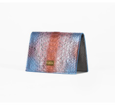 Cardholder Python - Multi Blue and Salmon