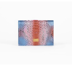 Cardholder Python - Multi Blue and Salmon