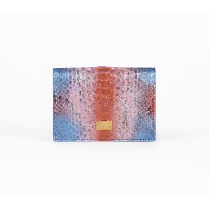 Cardholder Python - Multi Blue and Salmon