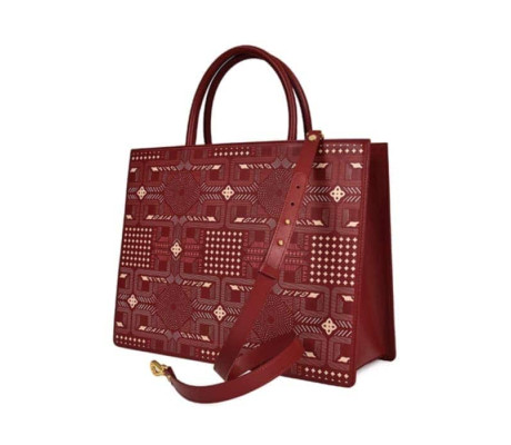 Geometric Medium Bags - Phonebox Red