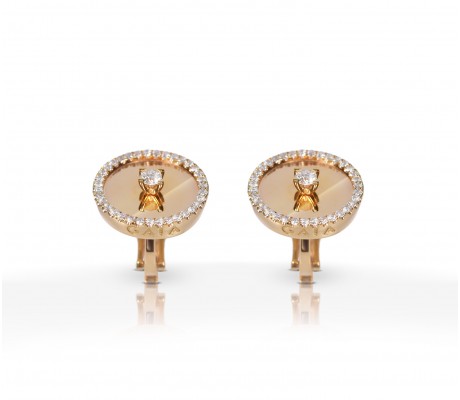 JW Diamond Earrings - Rose Gold