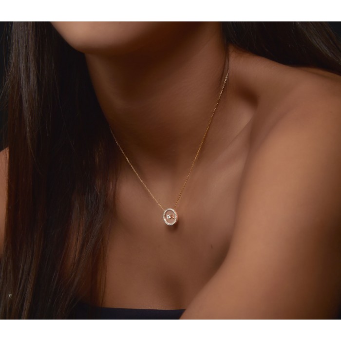 JW Diamond Necklace - Rose Gold