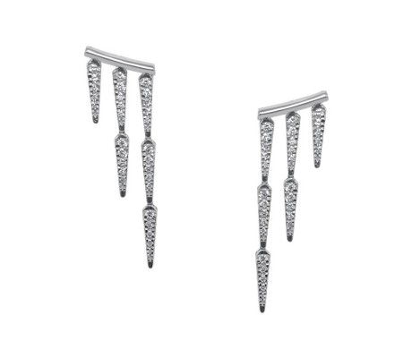 JW - Daggers Collection: Earrings - White Gold