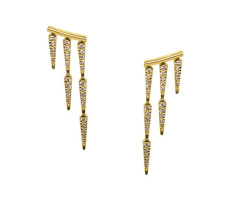 JW - Daggers Collection: Earrings - Yellow Gold