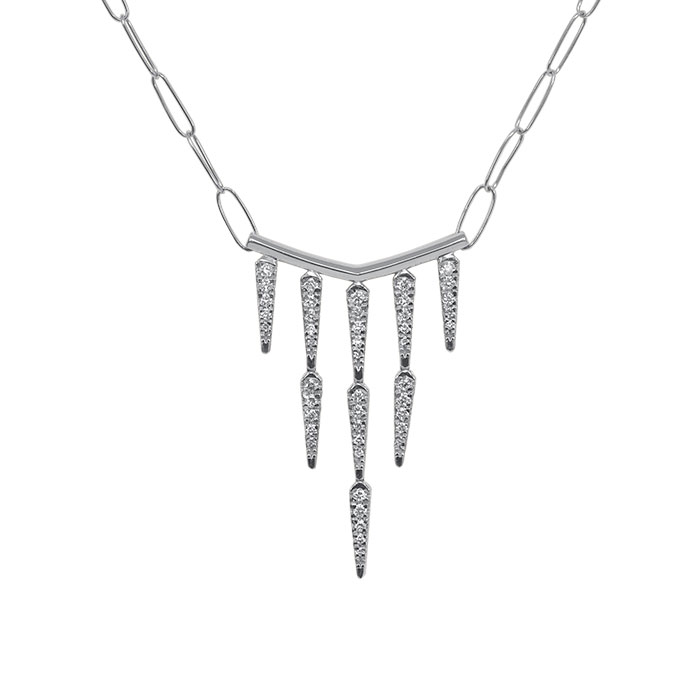 JW - Daggers Collection: Necklace Small - White Gold