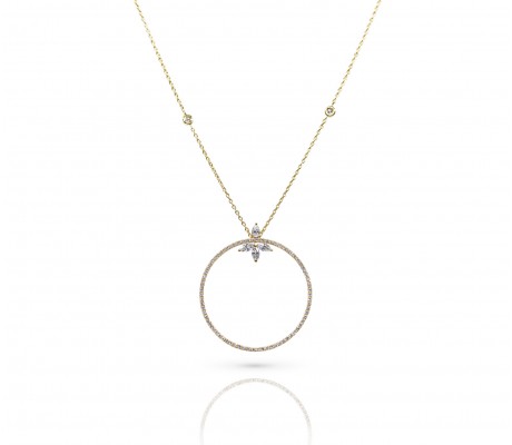 JW - Halo Necklace - Yellow Gold