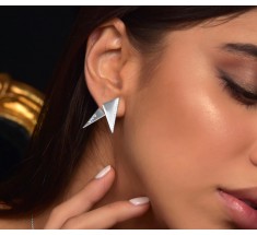 JW Pyramid - Earrings White Gold