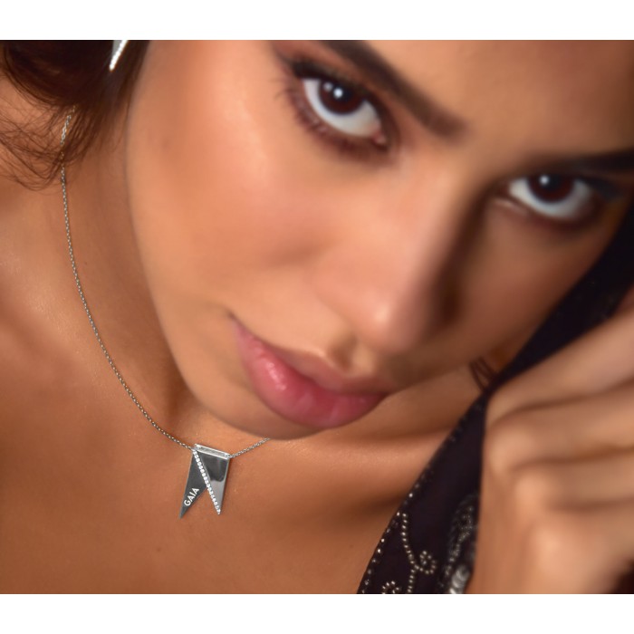 JW Pyramid - Necklace White Gold