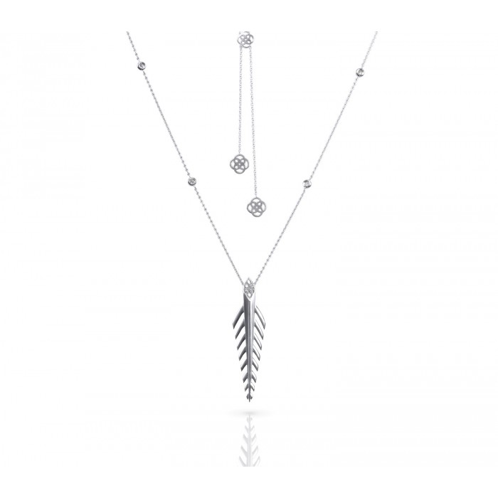 JW - Palm Necklace - White Gold