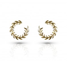 JW - Palm Earrings2 - Yellow Gold
