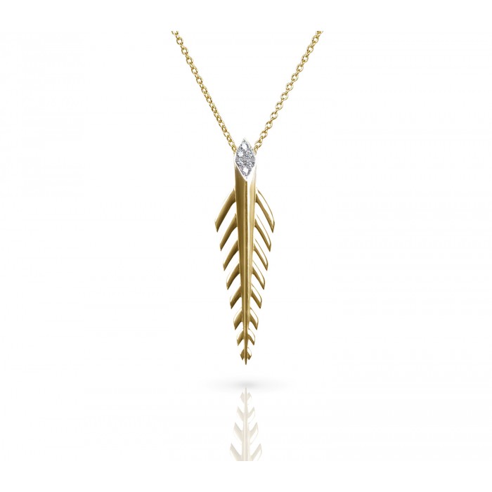 JW - Palm Necklace SML : Yellow Gold