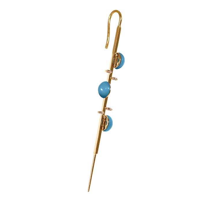 JW - Quarter - Pin Earring - Turquoise