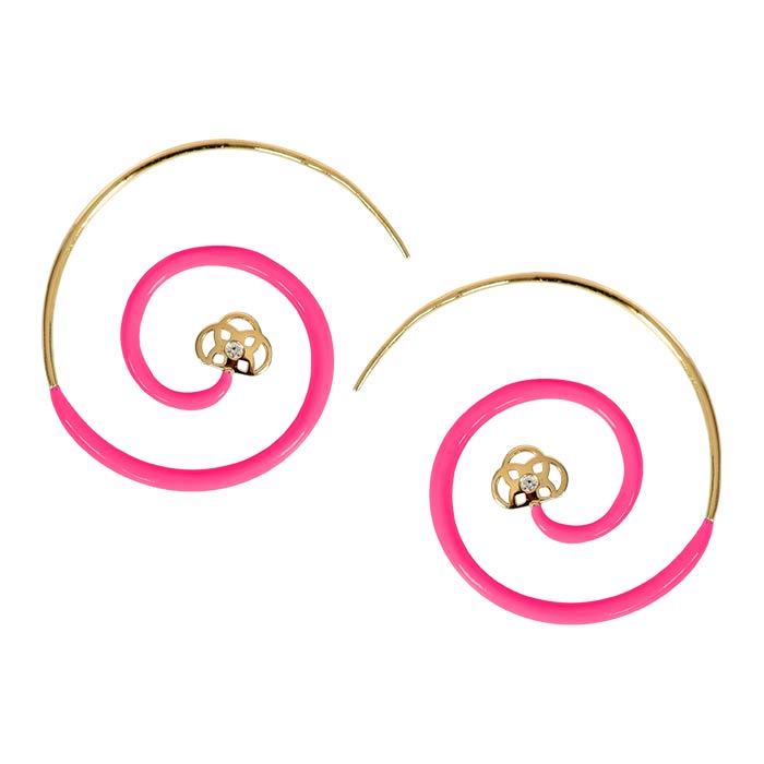JW - Twirl Earrings - YG Neon Pink