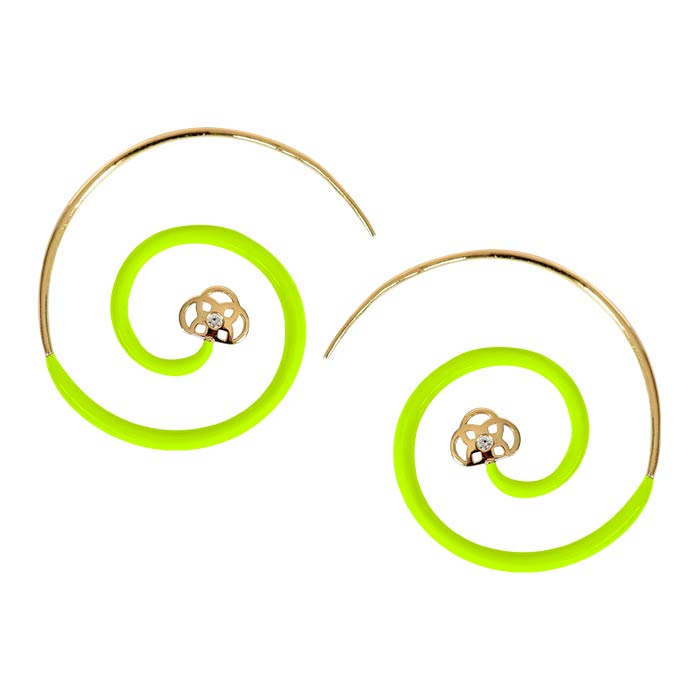 JW - Twirl Earrings - YG Neon Yellow