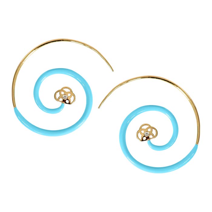 JW - Twirl Earrings - YG Turquoise