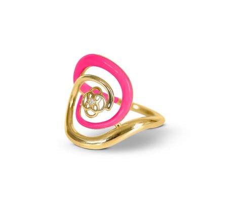 JW - Twirl Collection Ring - YG Neon Pink