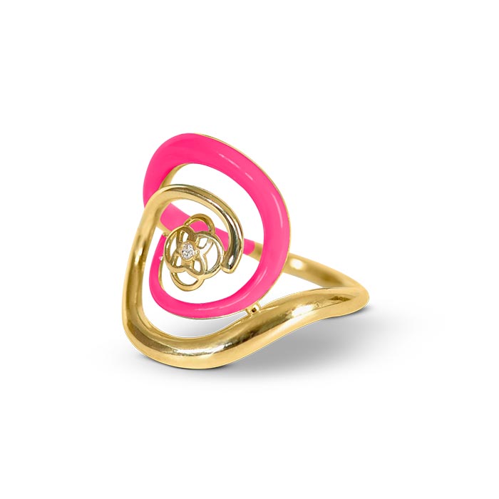 JW - Twirl Collection Ring - YG Neon Pink