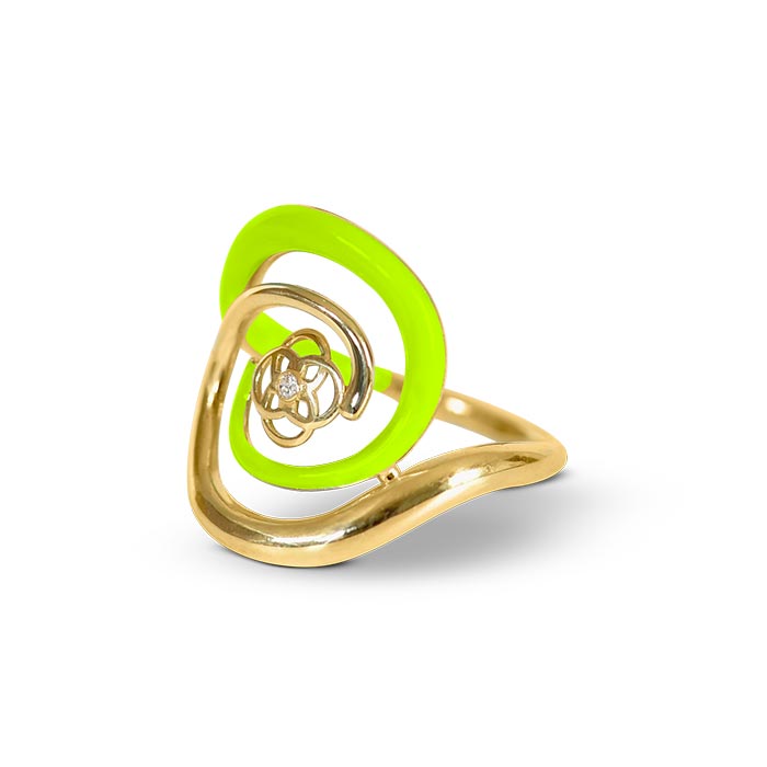 JW - Twirl Collection Ring - YG Neon Yellow