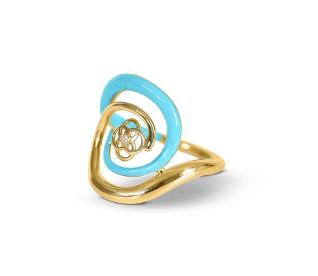 JW - Twirl Collection Ring - YG Turquoise