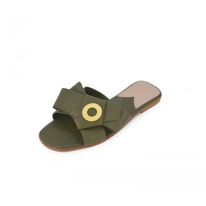 Napolian Shoes Flats - Olive Green