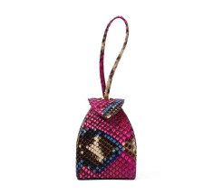 Pyramid Micro Python Bags - Fuchsia White Black Turquoise
