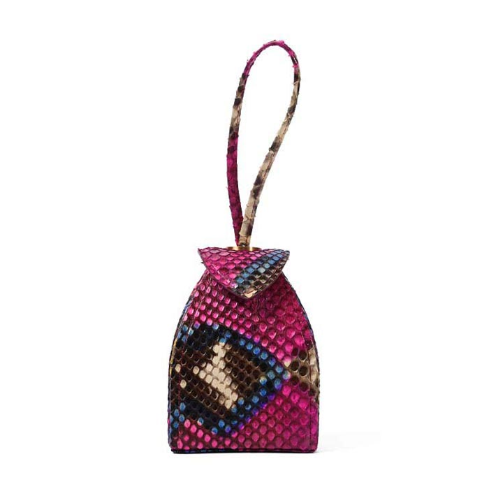 Pyramid Micro Python Bags - Fuchsia White Black Turquoise