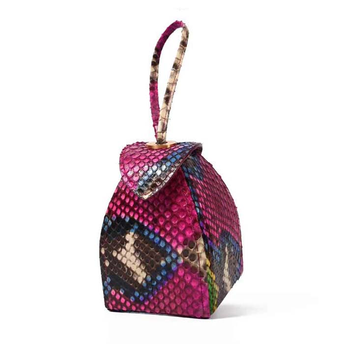 Pyramid Micro Python Bags - Fuchsia White Black Turquoise