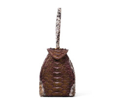 Pyramid Micro Python Bags - Grey Beige Brown Gold