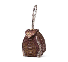 Pyramid Micro Python Bags - Grey Beige Brown Gold