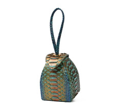 Pyramid Micro Python Bags - Navy Turquoise Gold
