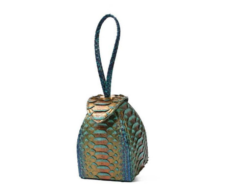 Pyramid Micro Python Bags - Navy Turquoise Gold