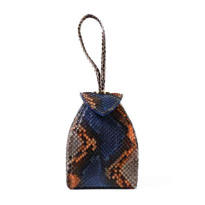 Pyramid Micro Python Bags - Beige Orange Black Navy