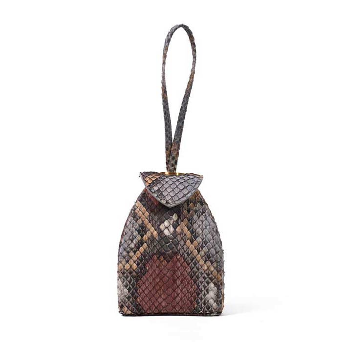 Pyramid Micro Python Bags - White Black Beige Brown