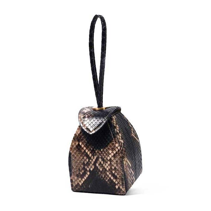 Pyramid Micro Python Bags - Black Brown Beige