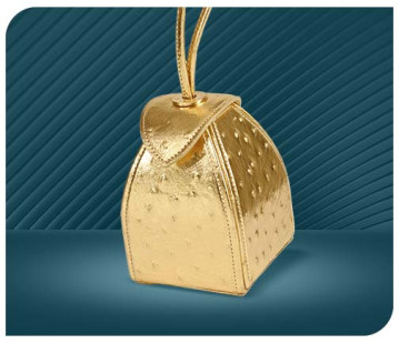 Micro Pyramid Ostrich Bag