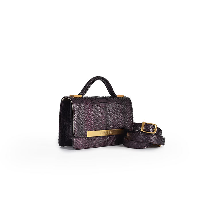 The Roman Micro - Black & Metallic Plum