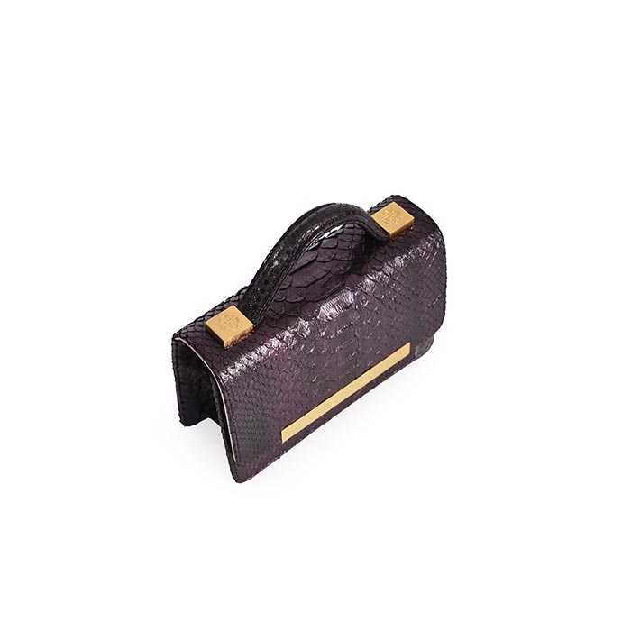 The Roman Micro - Black & Metallic Plum
