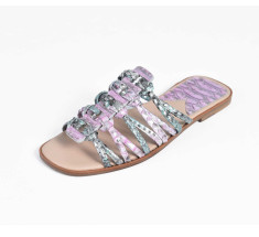 Roman Shoes - Multi Silver and Pink
