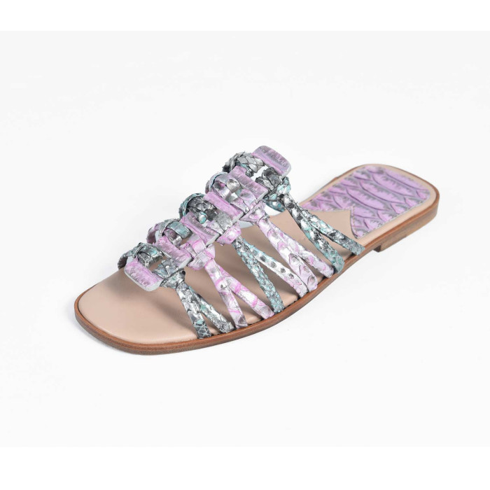 Roman Shoes - Multi Silver and Pink