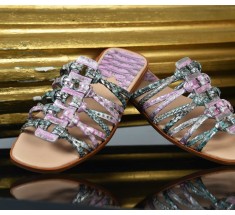 Roman Shoes - Multi Silver and Pink
