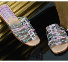 Roman Shoes - Multi Silver and Pink