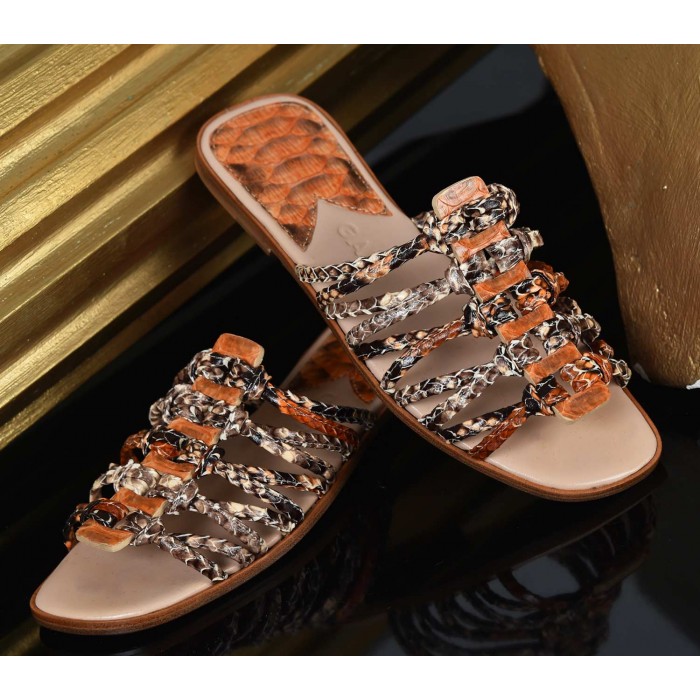 Roman Shoes - Multi Vivid Orange