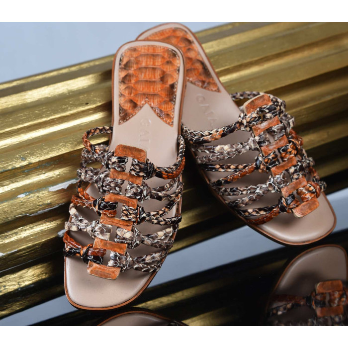 Roman Shoes - Multi Vivid Orange