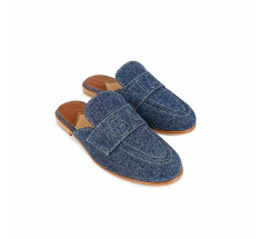 Tassel Mules - Denim