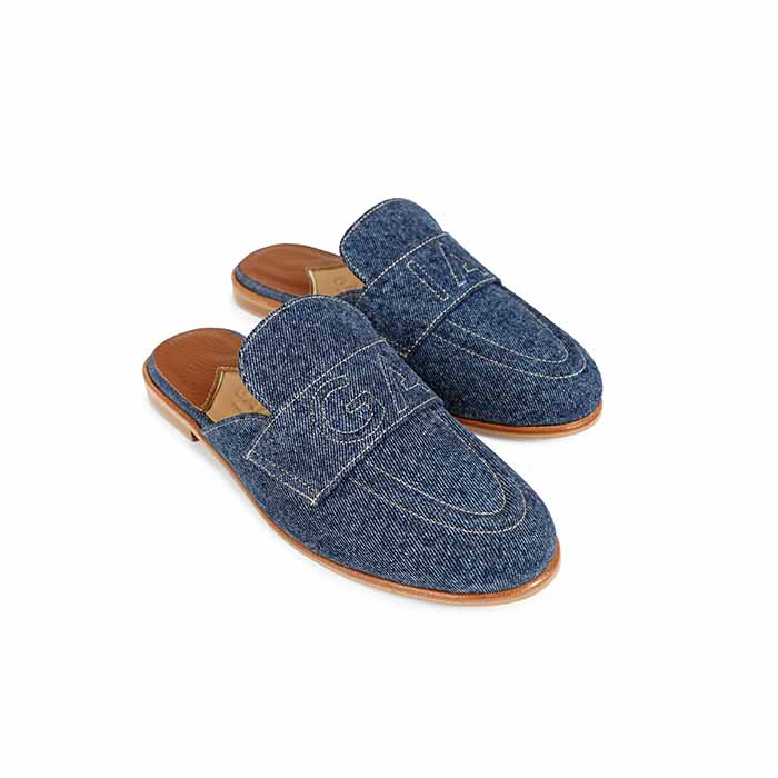 Tassel Mules - Denim