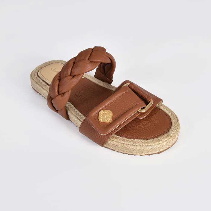 Braided Adjustable Flats - Caramel